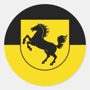 Stuttgart vlag stad Duitsland symbool embleem paar Ronde Sticker