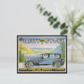  Stutz auto advertentie, Indianapolis Briefkaart (Staand voorkant)