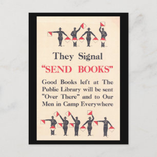"Stuur boeken" naar Troops WWI Poster Briefkaart