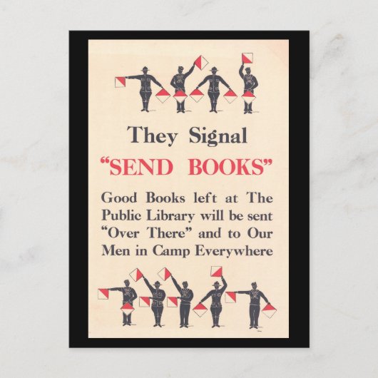 "Stuur boeken" naar Troops WWI Poster Briefkaart (Voorkant)
