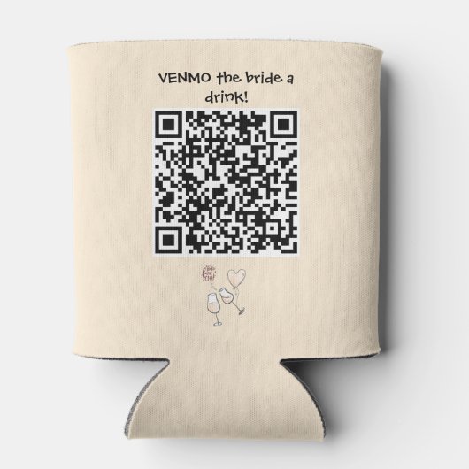 Stuur de Bruid Eén Drank met Aangepaste QR Code Blikjeskoeler (Achterkant)