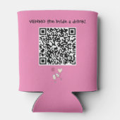 Stuur de Bruid Eén Drank met Aangepaste QR Code  C Blikjeskoeler (Achterkant)