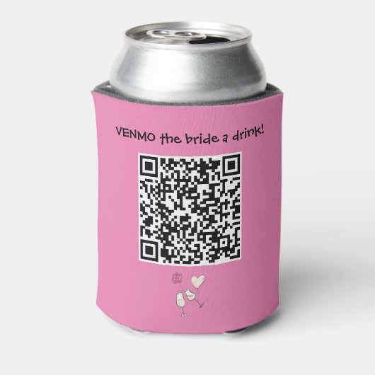Stuur de Bruid Eén Drank met Aangepaste QR Code  C Blikjeskoeler (Blikje Achterkant)