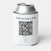 Stuur de bruid een drankje met aangepaste QR-code  Blikjeskoeler (Blikje Achterkant)