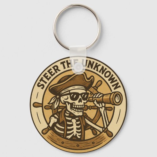 Stuur De Onbekende Piraat Skelet Sleutelhanger (Voorkant)