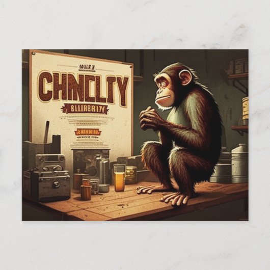 Stuur een glimlach met aap Briefkaarten (Voorkant)