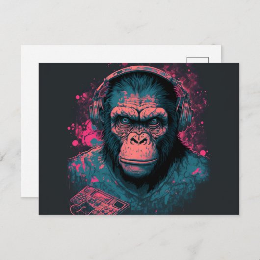 Stuur een glimlach met aap Briefkaarten (Voorkant / Achterkant)