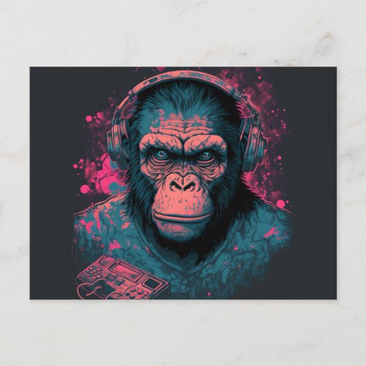 Stuur een glimlach met aap Briefkaarten (Voorkant)