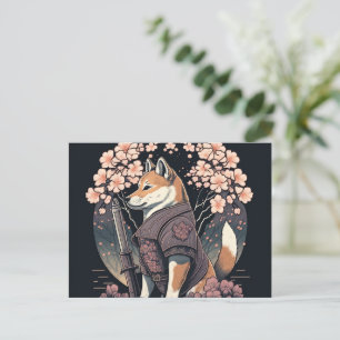 Stuur een glimlach met Shiba Dog Samurai Briefkaar Briefkaart