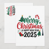 Stuur een glimlach voor 2025: Nieuwjaarskaart voor Feestdagenkaart (Voorkant / Achterkant)