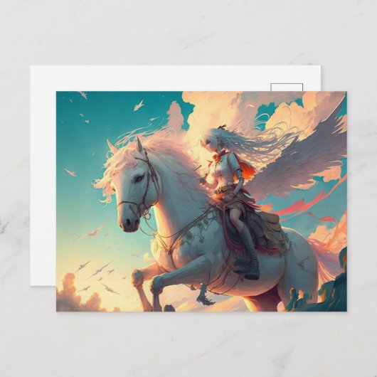 Stuur een Magisch Bericht met Eenhoringansichtkaar Briefkaart (Voorkant / Achterkant)