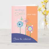 Stuur een Smile Wenskaart Kaart (Gele Bloem)