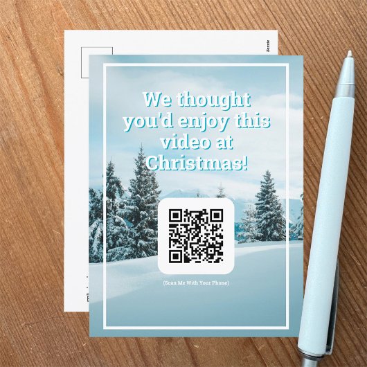 Stuur een video met QR-code op een kerstkaart Briefkaart