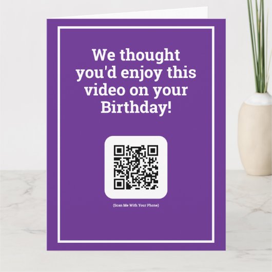 Stuur een video met QR-code op een verjaardag Kaart (Voorkant)