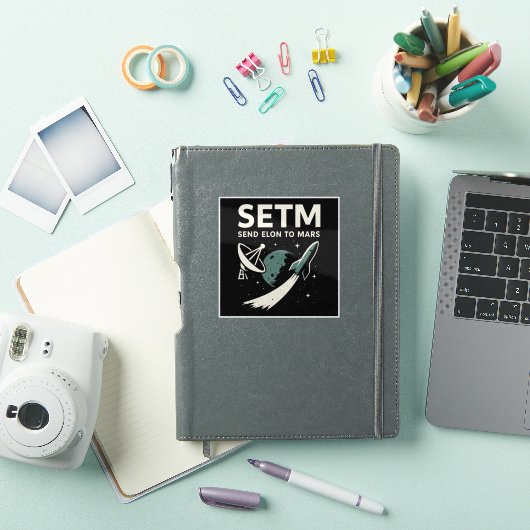 Stuur Elon naar Mars SETI Parody Funny Sticker (iPad Cover)