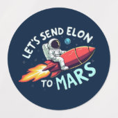 Stuur Elon naar Mars Stickers (Design 2)