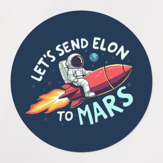 Stuur Elon naar Mars Stickers (Design 2)