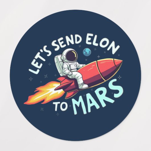 Stuur Elon naar Mars Stickers (Design 1)
