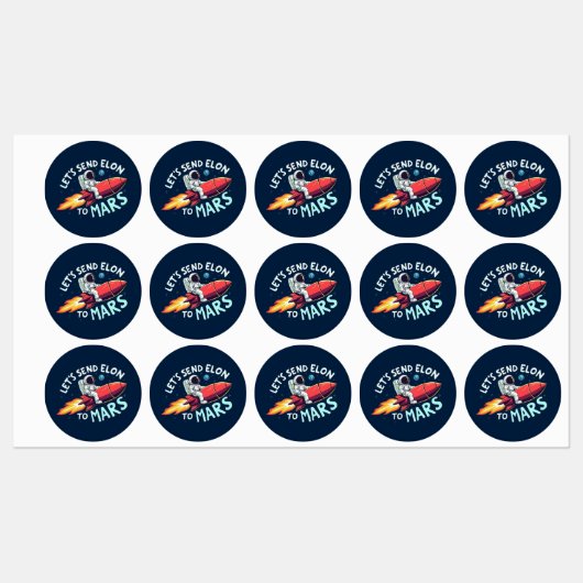 Stuur Elon naar Mars Stickers (Vel)