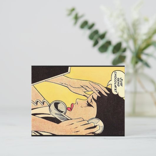 Stuur gewoon chocolade kunst feestdagenkaart (Staand voorkant)