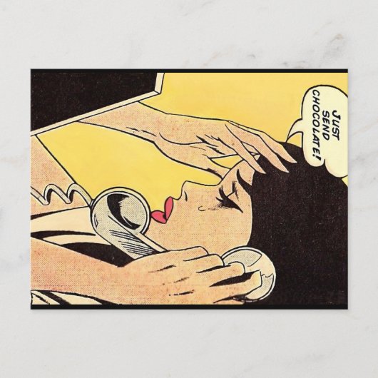 Stuur gewoon chocolade  kunst feestdagenkaart (Voorkant)