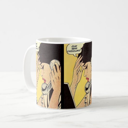 Stuur gewoon chocolade  kunst koffiemok (Voorkant links)