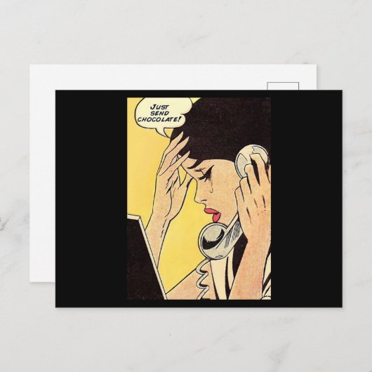 Stuur gewoon Chocolate  comic art Briefkaart (Voorkant / Achterkant)