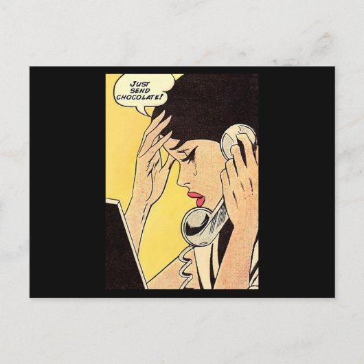 Stuur gewoon Chocolate  comic art Briefkaart (Voorkant)