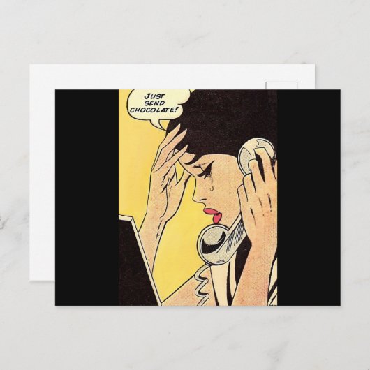 Stuur gewoon Chocolate  comic art Briefkaart (Voorkant / Achterkant)