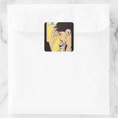 Stuur gewoon Chocolate  comic art Vierkante Sticker (Tas)