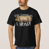 Stuur haasjes met geld Wie brengt de chips? T-shirt (Voorkant)