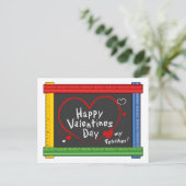 Stuur het bericht Happy Valentine's Day Teacher Briefkaart (Staand voorkant)