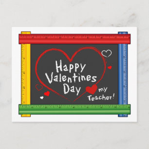 Stuur het bericht Happy Valentine's Day Teacher Briefkaart