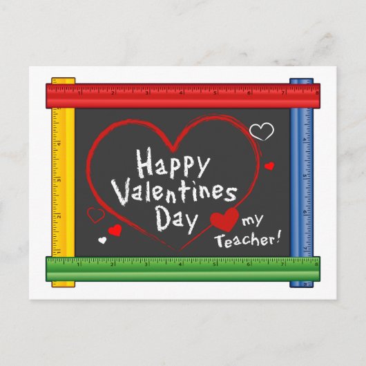 Stuur het bericht Happy Valentine's Day Teacher Briefkaart (Voorkant)