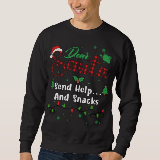 Stuur hulp... En snacks die passen bij Kerstmis li Trui (Voorkant)