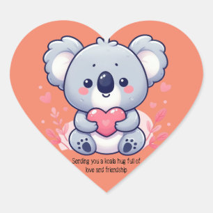 Stuur je een koala knuffel vol liefde en vriendsch hart sticker