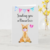 Stuur je een LLama Love Face Mask Kaart (Gele Bloem)