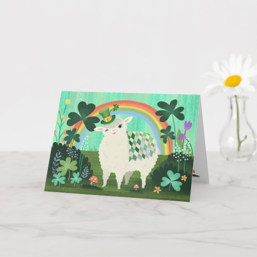 "Stuur je een wollig beetje geluk" Lucky Lamb Kaart (Kleine Plant)