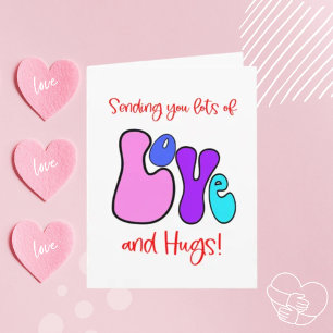 Stuur je LIEFDE en knuffels Retro 70's Look Groet Kaart