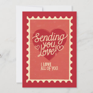 Stuur je liefde Vintage Valentijnskaart Feestdagenkaart