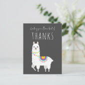 Stuur Llama-lading Bedankt Schattige Lama Dank U Briefkaart (Staand voorkant)