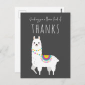Stuur Llama-lading Bedankt Schattige Lama Dank U Briefkaart (Voorkant / Achterkant)