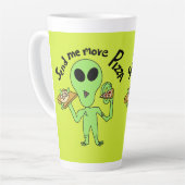 Stuur me meer pizza-ufo latte mok (Linkerhoek)