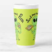 Stuur me meer pizza-ufo latte mok (Voorkant)