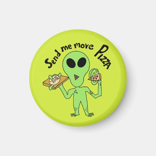 Stuur me meer pizza-ufo magneet (Voorkant)