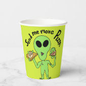 stuur me meer pizza ufo papieren bekers (Achterkant)