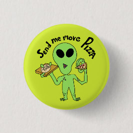 Stuur me meer pizza-ufo ronde button 3,2 cm