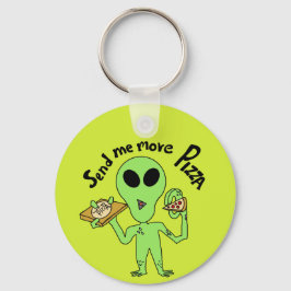 Stuur me meer pizza-ufo sleutelhanger