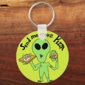 Stuur me meer pizza-ufo sleutelhanger (Achterkant)