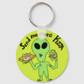 Stuur me meer pizza-ufo sleutelhanger (Achterkant)